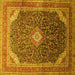 Square Medallion Yellow Traditional Rug, tr116yw