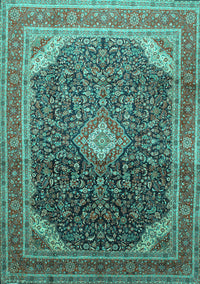 Medallion Turquoise Traditional Rug, tr116turq