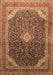 Machine Washable Medallion Brown Traditional Rug, wshtr116brn