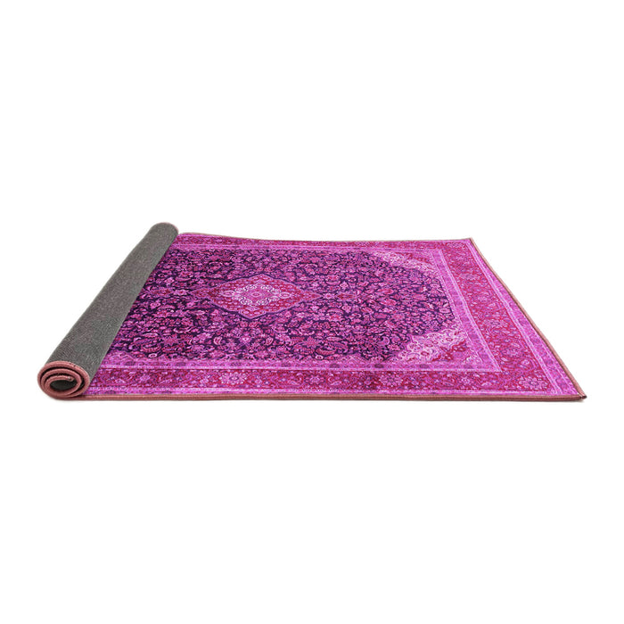 Sideview of Medallion Pink Traditional Rug, tr116pnk