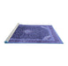 Sideview of Machine Washable Medallion Blue Traditional Rug, wshtr116blu