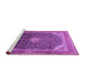 Sideview of Machine Washable Medallion Purple Traditional Area Rugs, wshtr116pur