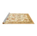 Sideview of Machine Washable Traditional Gold Rug, wshtr117