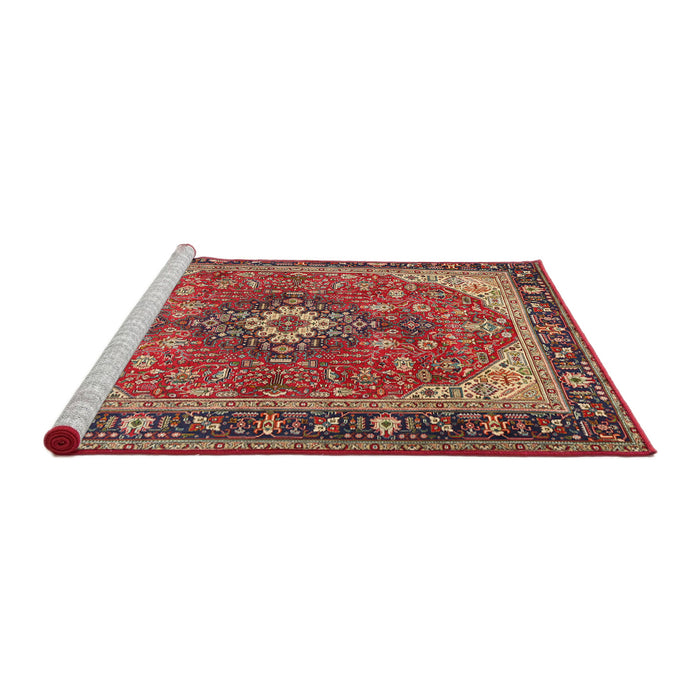 Sideview of Machine Washable Traditional Light Copper Gold Rug, wshtr1170