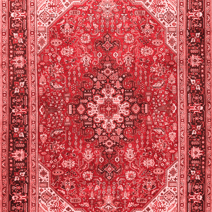 Machine Washable Medallion Red Traditional Rug, wshtr1170red