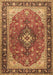 Medallion Brown Traditional Rug, tr1170brn