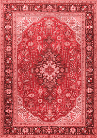 Medallion Red Traditional Rug, tr1170red