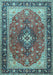 Medallion Light Blue Traditional Rug, tr1170lblu