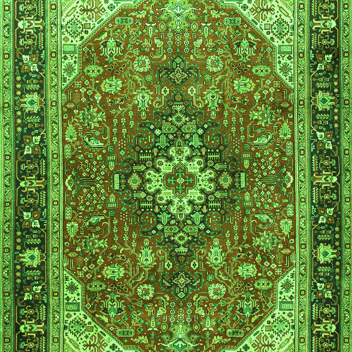 Medallion Green Traditional Rug, tr1170grn