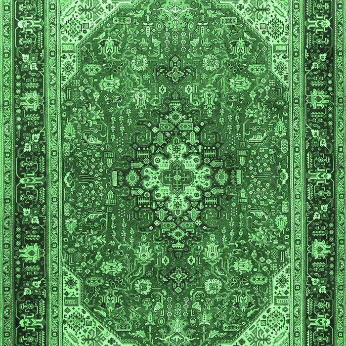 Machine Washable Medallion Emerald Green Traditional Area Rugs, wshtr1170emgrn