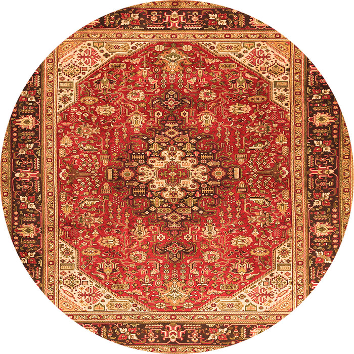 Machine Washable Medallion Orange Traditional Area Rugs, wshtr1170org