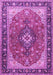 Machine Washable Medallion Purple Traditional Area Rugs, wshtr1170pur