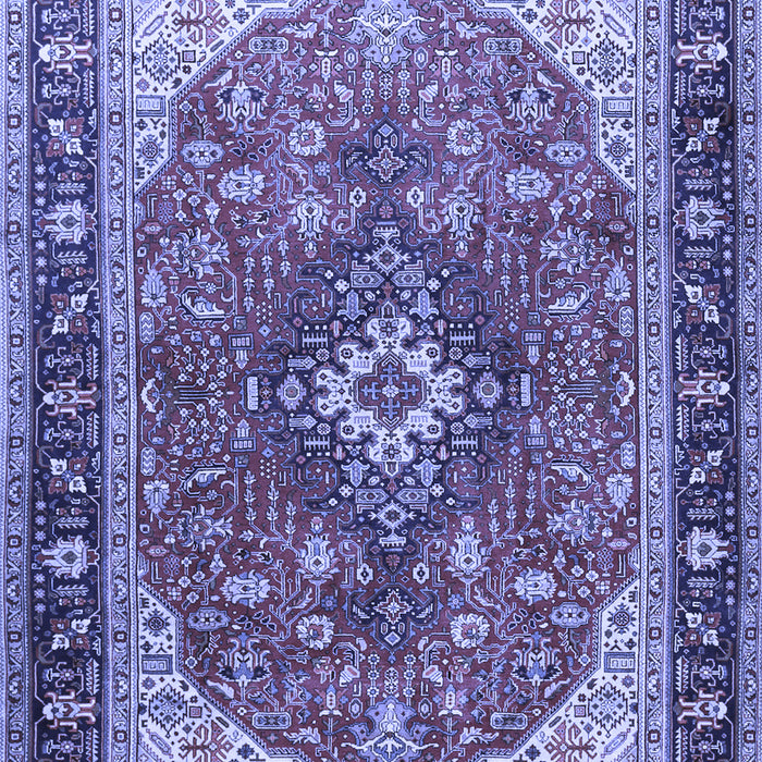 Machine Washable Medallion Blue Traditional Rug, wshtr1170blu
