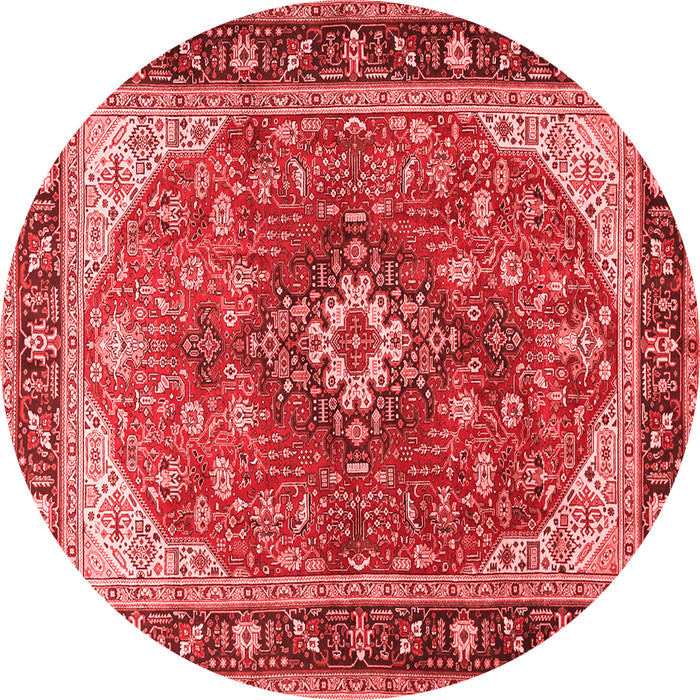 Machine Washable Medallion Red Traditional Rug, wshtr1170red