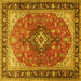 Square Medallion Yellow Traditional Rug, tr1170yw