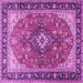 Square Medallion Purple Traditional Rug, tr1170pur