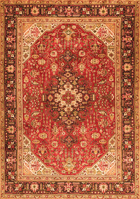 Medallion Orange Traditional Rug, tr1170org