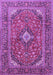 Machine Washable Medallion Purple Traditional Area Rugs, wshtr1171pur