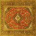 Square Medallion Yellow Traditional Rug, tr1171yw