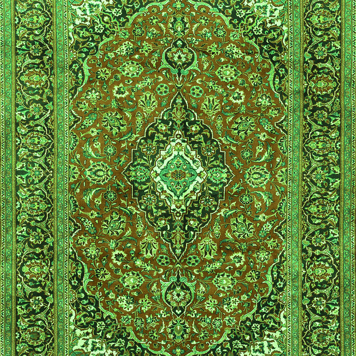 Medallion Green Traditional Rug, tr1171grn