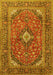 Medallion Yellow Traditional Rug, tr1171yw