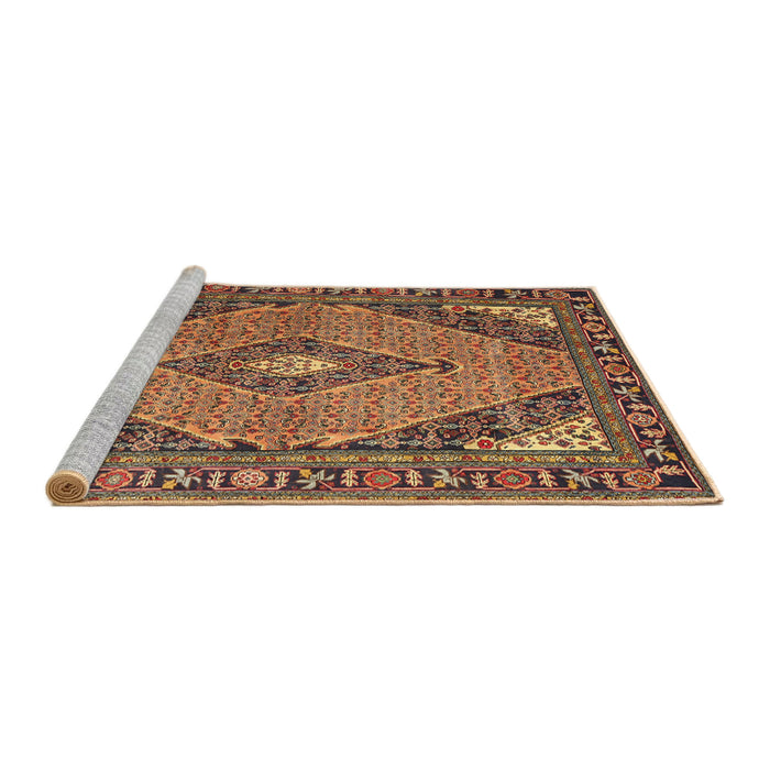 Sideview of Machine Washable Traditional Peru Brown Rug, wshtr1172