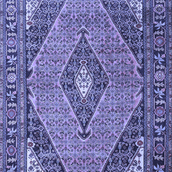 Machine Washable Medallion Blue Traditional Rug, wshtr1172blu