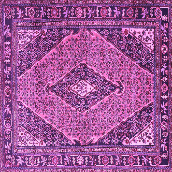 Square Medallion Purple Traditional Rug, tr1172pur