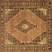 Square Medallion Brown Traditional Rug, tr1172brn