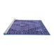 Sideview of Machine Washable Medallion Blue Traditional Rug, wshtr1172blu