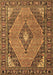 Machine Washable Medallion Brown Traditional Rug, wshtr1172brn