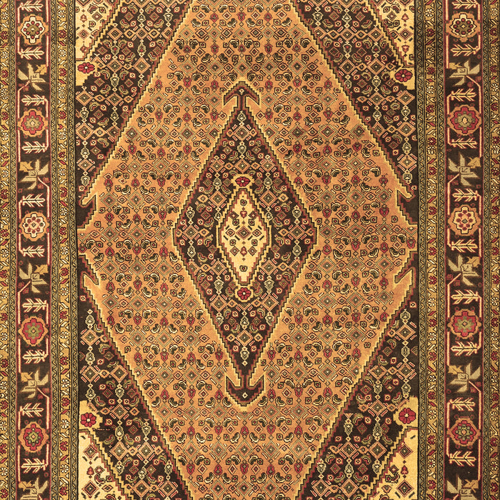 Machine Washable Medallion Brown Traditional Rug, wshtr1172brn