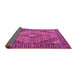 Sideview of Medallion Pink Traditional Rug, tr1172pnk