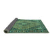 Sideview of Medallion Turquoise Traditional Rug, tr1172turq