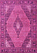 Machine Washable Medallion Pink Traditional Rug, wshtr1172pnk