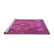 Sideview of Machine Washable Medallion Pink Traditional Rug, wshtr1172pnk