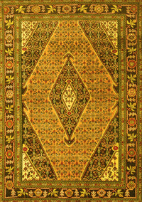 Medallion Yellow Traditional Rug, tr1172yw