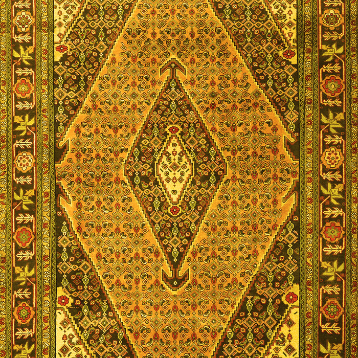 Medallion Yellow Traditional Rug, tr1172yw