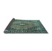 Sideview of Medallion Light Blue Traditional Rug, tr1172lblu