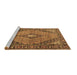 Sideview of Machine Washable Medallion Brown Traditional Rug, wshtr1172brn