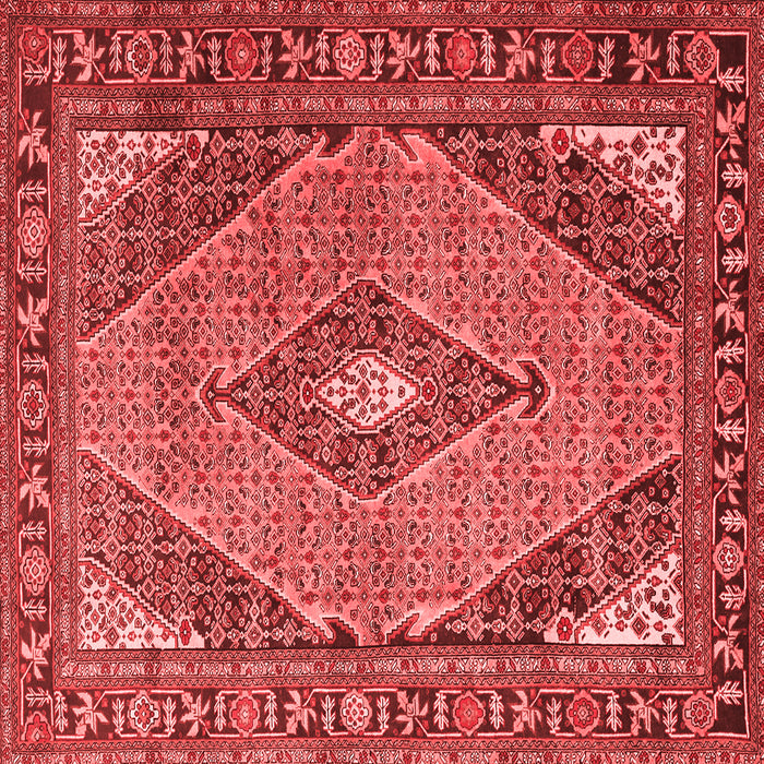 Machine Washable Medallion Red Traditional Rug, wshtr1172red