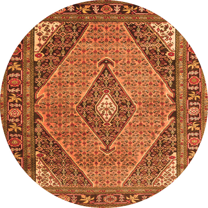 Square Medallion Orange Traditional Rug, tr1172org