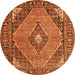 Square Medallion Orange Traditional Rug, tr1172org