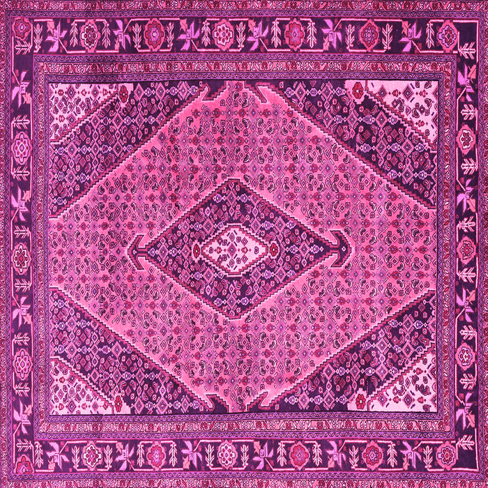 Square Medallion Pink Traditional Rug, tr1172pnk