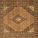 Square Machine Washable Medallion Brown Traditional Rug, wshtr1172brn