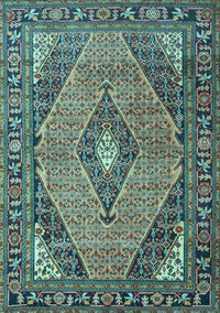 Medallion Light Blue Traditional Rug, tr1172lblu