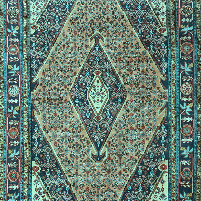 Medallion Light Blue Traditional Rug, tr1172lblu