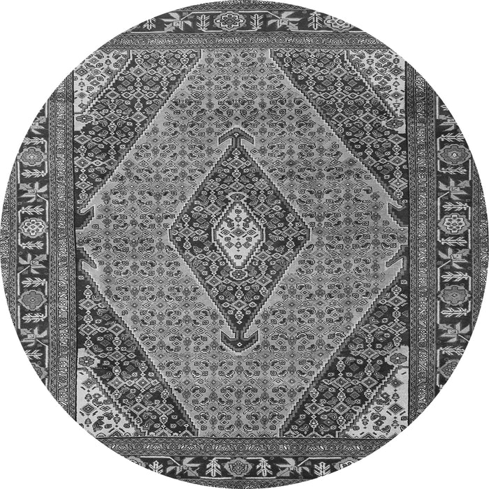 Machine Washable Medallion Gray Traditional Rug, wshtr1172gry