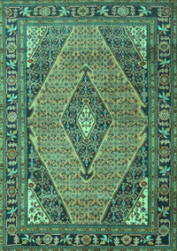 Medallion Turquoise Traditional Rug, tr1172turq