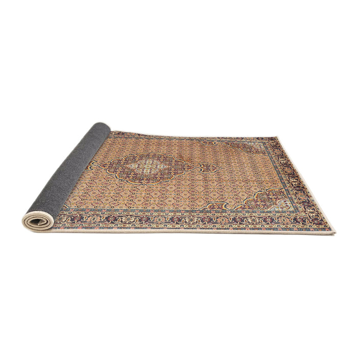 Sideview of Traditional Sienna Brown Medallion Rug, tr1173